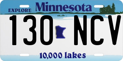 MN license plate 130NCV