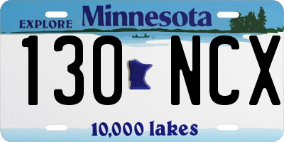 MN license plate 130NCX