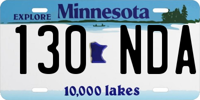 MN license plate 130NDA