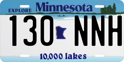 MN license plate 130NNH