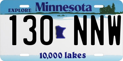 MN license plate 130NNW
