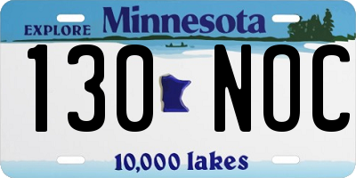 MN license plate 130NOC