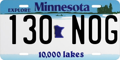 MN license plate 130NOG