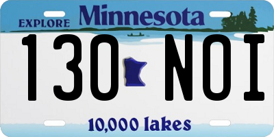 MN license plate 130NOI