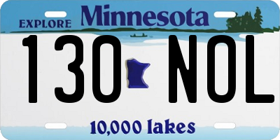 MN license plate 130NOL