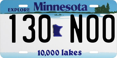 MN license plate 130NOO