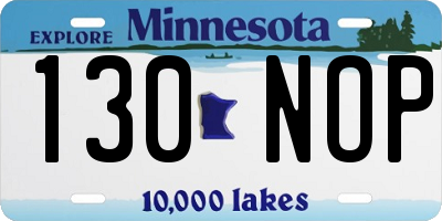 MN license plate 130NOP