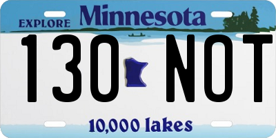 MN license plate 130NOT