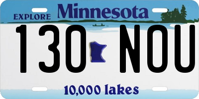 MN license plate 130NOU