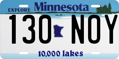 MN license plate 130NOY