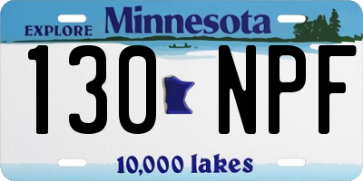 MN license plate 130NPF
