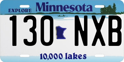 MN license plate 130NXB