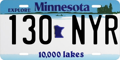 MN license plate 130NYR