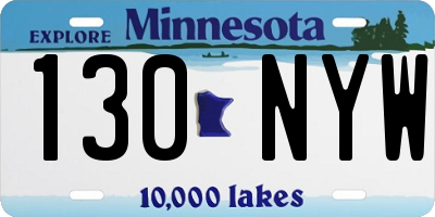 MN license plate 130NYW