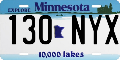 MN license plate 130NYX