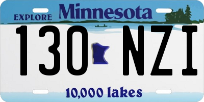 MN license plate 130NZI