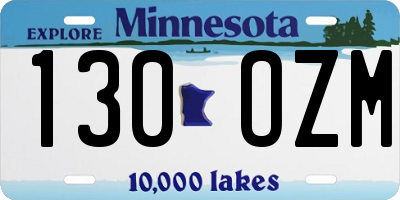 MN license plate 130OZM
