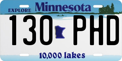 MN license plate 130PHD