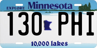 MN license plate 130PHI