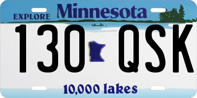 MN license plate 130QSK