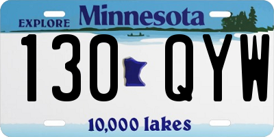 MN license plate 130QYW