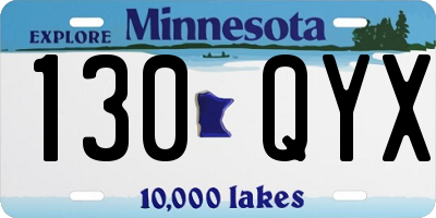 MN license plate 130QYX