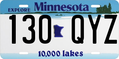 MN license plate 130QYZ