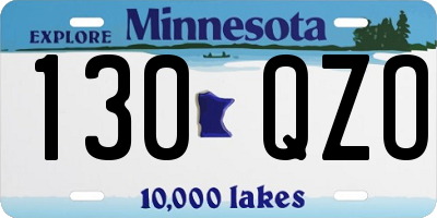 MN license plate 130QZO