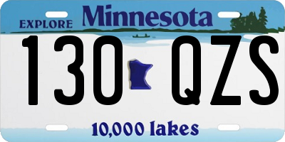 MN license plate 130QZS