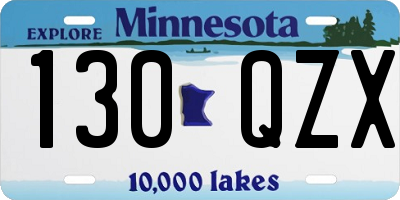 MN license plate 130QZX