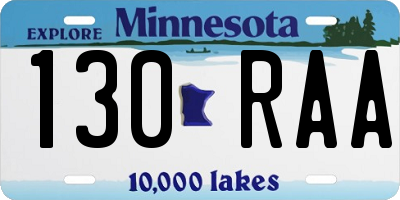 MN license plate 130RAA