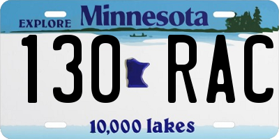MN license plate 130RAC