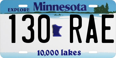 MN license plate 130RAE