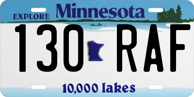MN license plate 130RAF