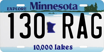 MN license plate 130RAG
