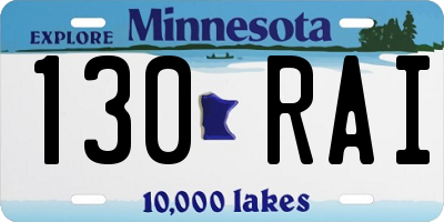 MN license plate 130RAI