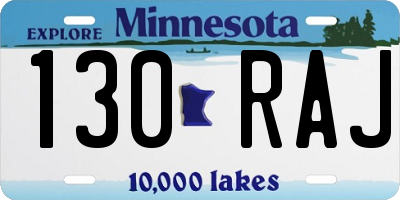MN license plate 130RAJ