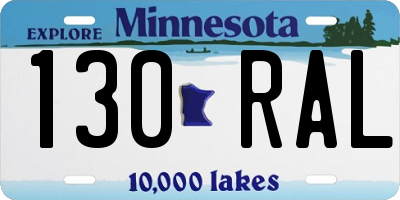 MN license plate 130RAL