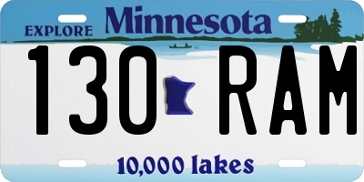 MN license plate 130RAM