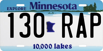 MN license plate 130RAP