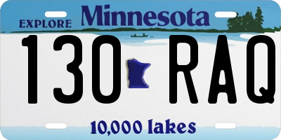MN license plate 130RAQ