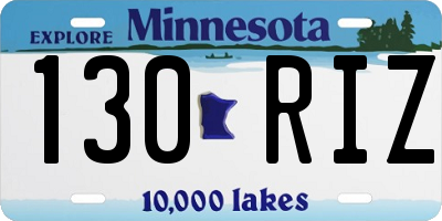 MN license plate 130RIZ