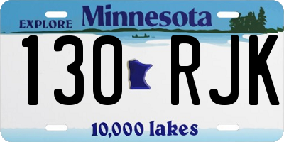 MN license plate 130RJK