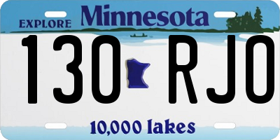 MN license plate 130RJO