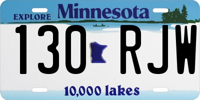MN license plate 130RJW