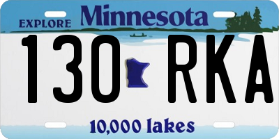 MN license plate 130RKA