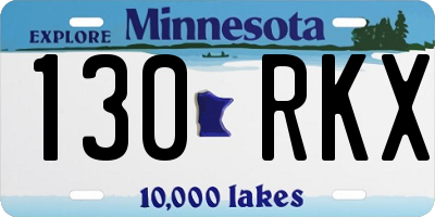 MN license plate 130RKX