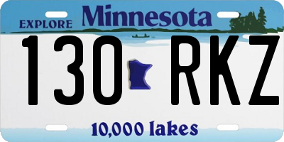 MN license plate 130RKZ