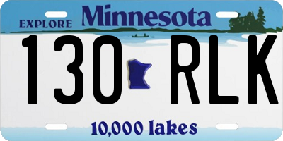 MN license plate 130RLK