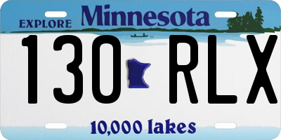 MN license plate 130RLX